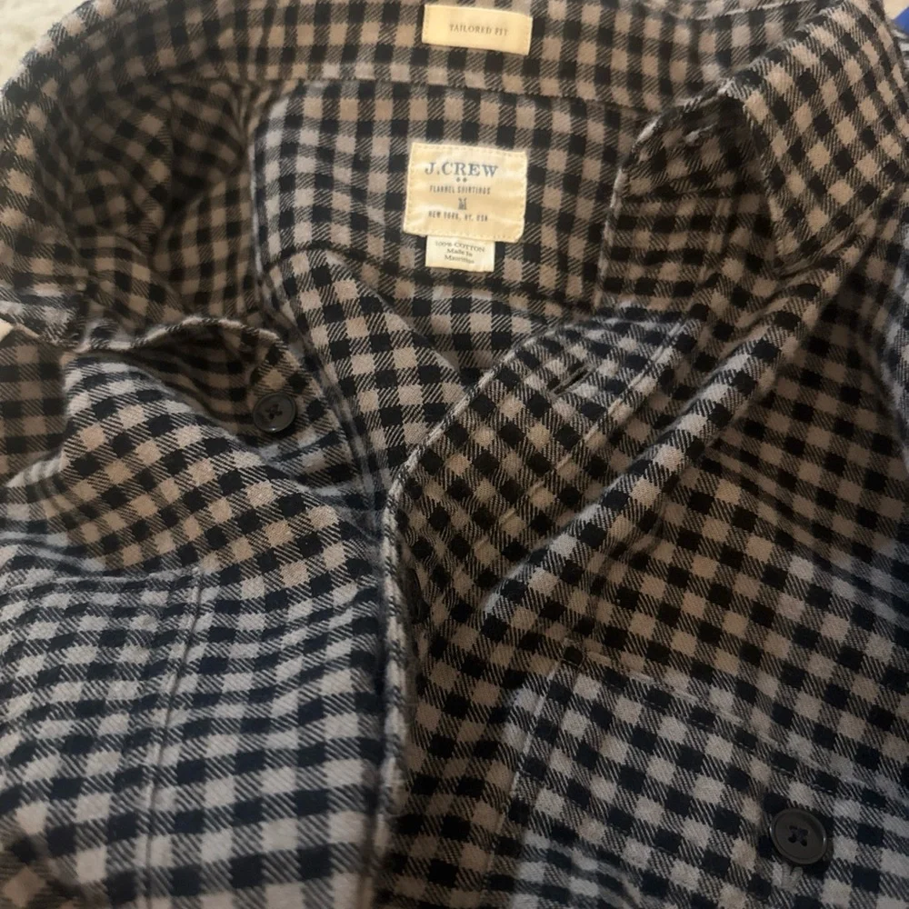 J. Crew Checkered Flannel Shirt Size M 100% Cotton